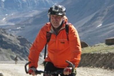 Mike Litchfield Cycling on the  tour with redspokes